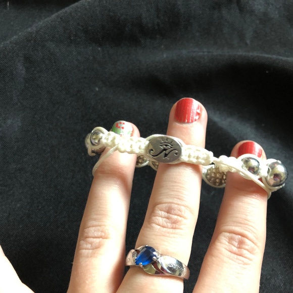 White Thread & Silver with Sparkle Bracelet - Picture 4 of 5